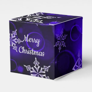 Emerald Green Snowflake Motif Cube Favour Box