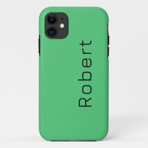 Emerald Green Solid Colour   Minimalist Name iPhone 11 Case
