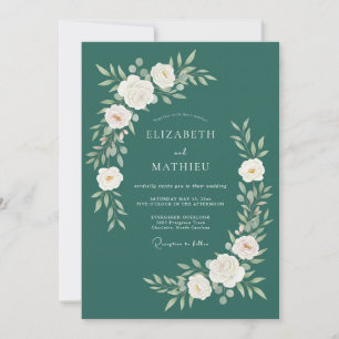 Emerald Green Sophisticated Forest Wedding Invitation