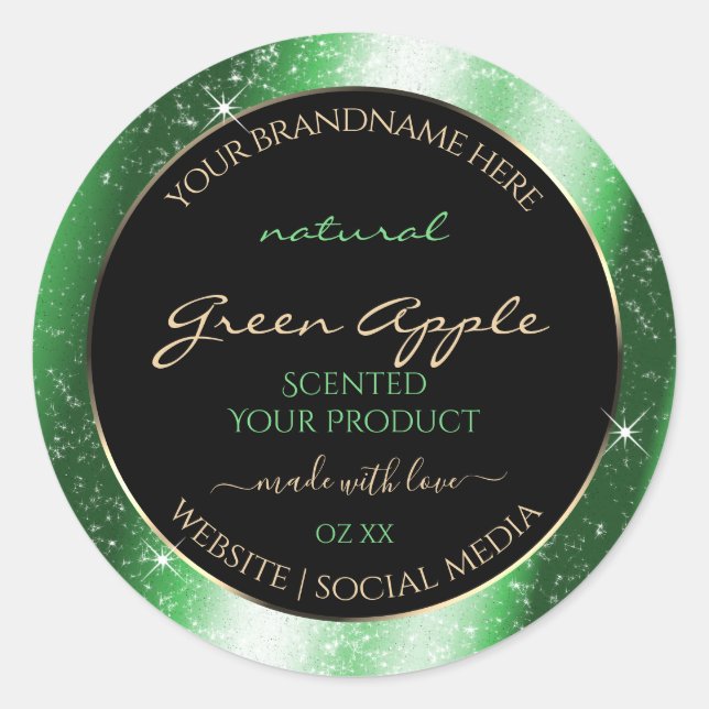 Emerald Green Sparkle Glitter Frame Product Label (Front)