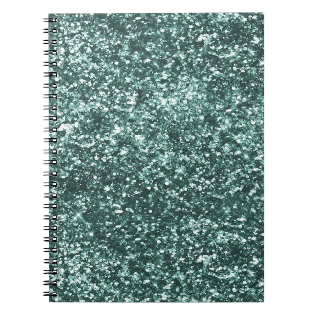 Emerald Green Sparkle Glitter  Notebook (Front)