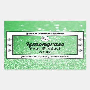 Emerald Green Sparkle Glitter Product Labels Logo
