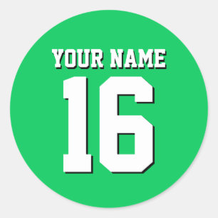 Emerald Green Sports Jersey Team Jersey Classic Round Sticker