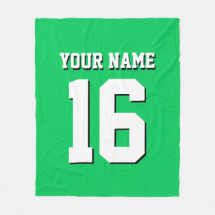 Emerald Green Sports Jersey Team Jersey Fleece Blanket