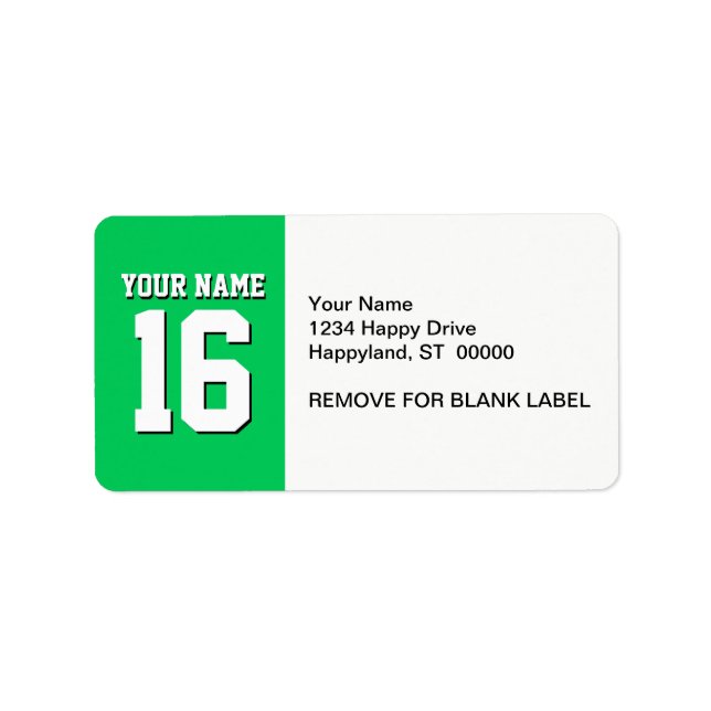 Emerald Green Sports Jersey Team Jersey Label (Front)