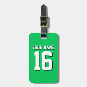 Emerald Green Sports Jersey Team Jersey Luggage Tag