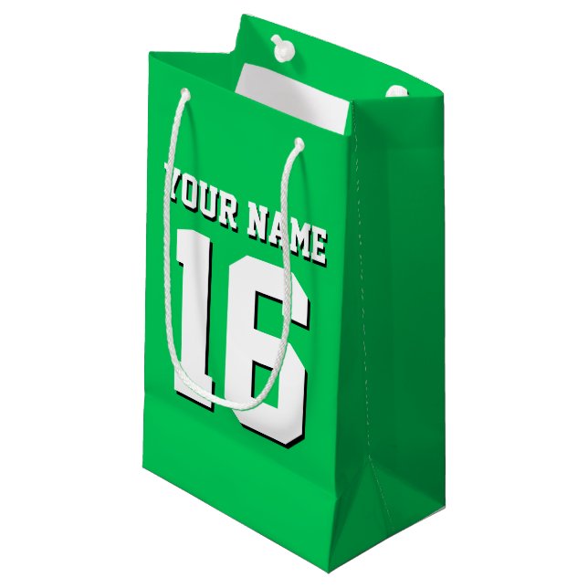 Emerald Green Sports Jersey Team Jersey Small Gift Bag (Front Angled)