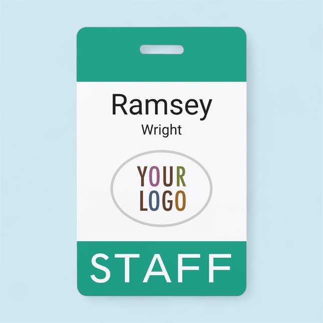 Emerald Green Staff Name Badge Clip Reel Lanyard ID Badge (MISOOK Emerald Green Badge with Logo)