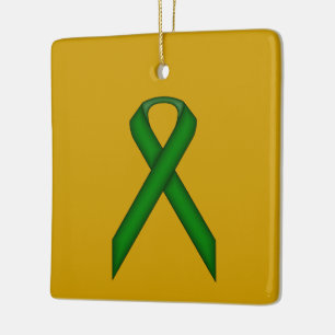 Emerald Green Standard Ribbon by Kenneth Yoncich Ceramic Tree Decoration