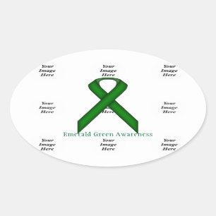 Emerald Green Standard Ribbon by Kenneth Yoncich Oval Sticker