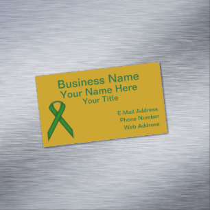 Emerald Green Standard Ribbon Magnetic Business Card