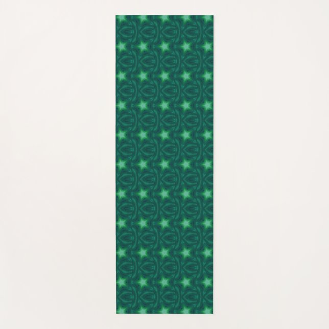 Emerald green star exercise yoga mat (Front)