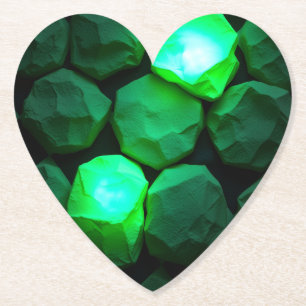 Emerald Green Stones Paper Coaster