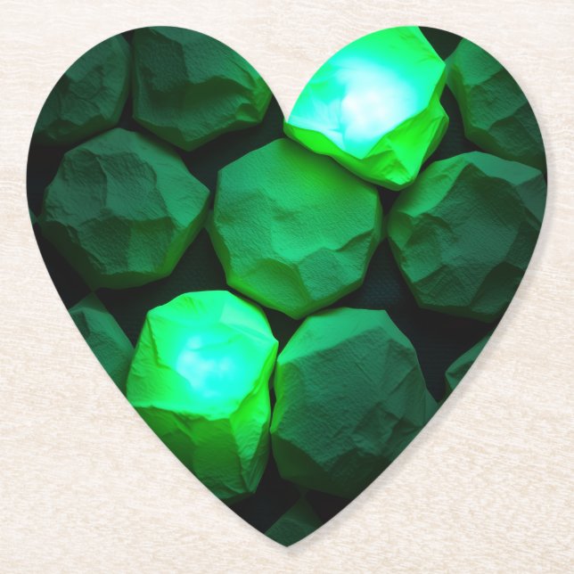 Emerald Green Stones Paper Coaster (Front)