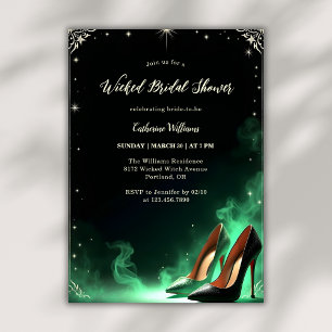 Emerald Green Style Magical Wicked Bridal Shower Invitation