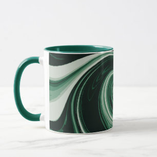 Emerald Green Swirl Abstraction Mug