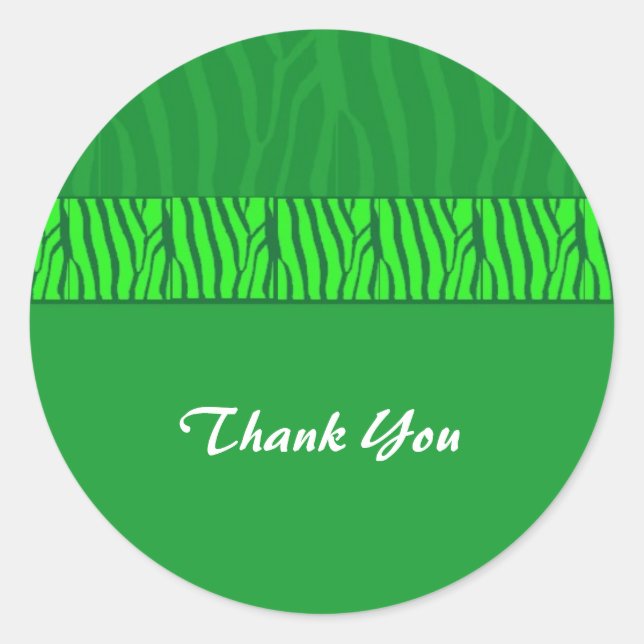 Emerald Green Thank You Classic Round Sticker (Front)