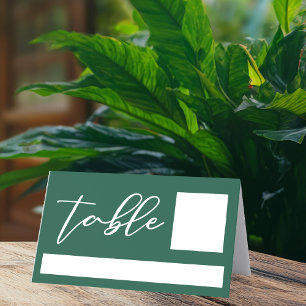 Emerald Green Typography Custom Forest Wedding Place Card