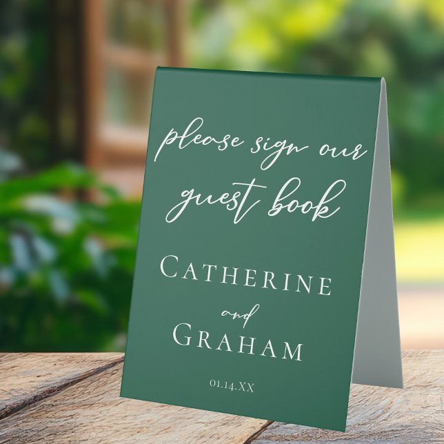 Emerald Green Typography Wedding Guest Book (Creator Uploaded)