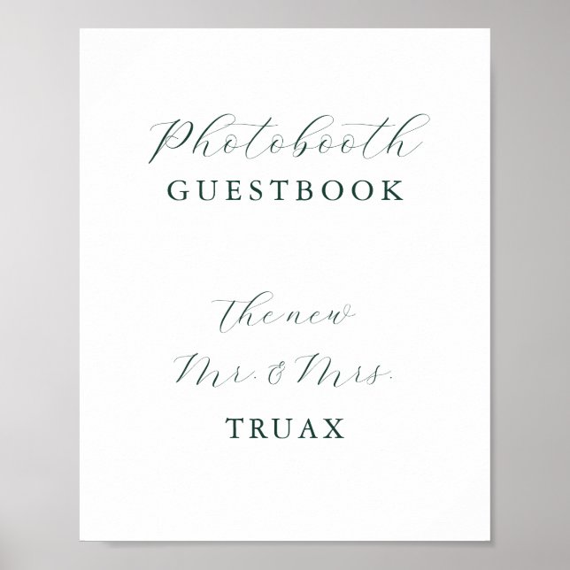 Emerald Green Vintage Photobooth Guestbook (Front)