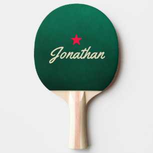 Emerald Green Vintage Star Signature Ping Pong Paddle