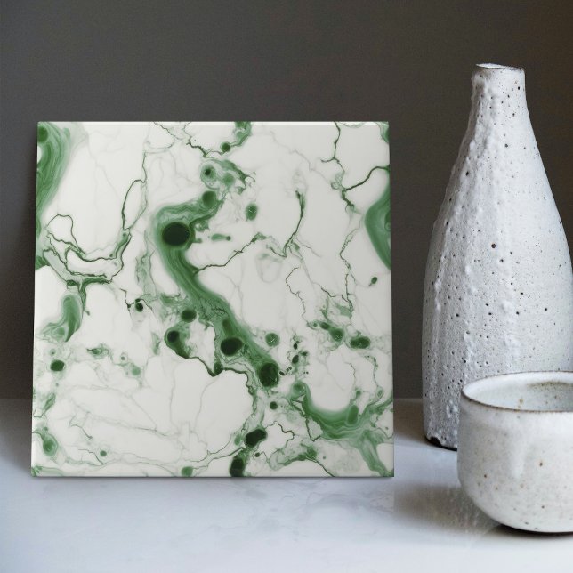 Emerald Green Wall Decor Art Nouveau Ceram Ceramic Tile (Creator Uploaded)