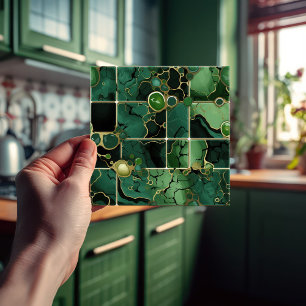 Emerald Green Wall Decor Modern Chic Mosaic Ceramic Tile