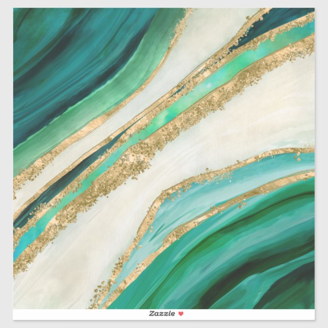 Emerald green watercolor and gold (Sheet)