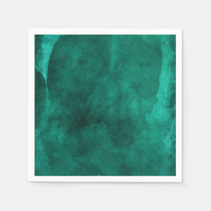 Emerald Green Watercolor Elegant Modern Wedding Napkin