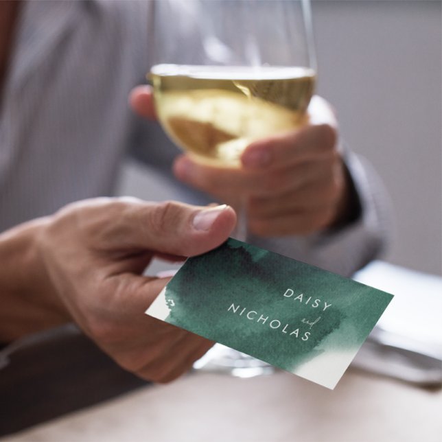 Emerald Green Watercolor Professional Design Business Card (Creator Uploaded)