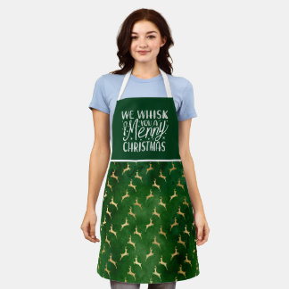 Emerald Green We Whisk You A Merry Christmas Apron