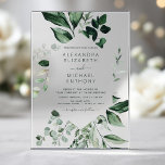Emerald Green Wedding Eucalyptus Greenery Elegant Acrylic Invitations<br><div class="desc">Eucalyptus Emerald Green Greenery Botanical Watercolor Spring Wedding Invitations on White background - includes beautiful and elegant script typography with modern botanical leaves and greenery for the special Wedding day celebration.</div>