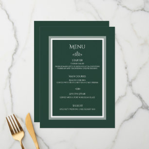 Emerald green wedding flat menu