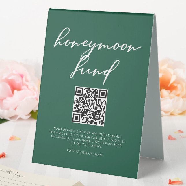 Emerald Green Wedding Honeymoon Fund QR Code (In SItu (Wedding))