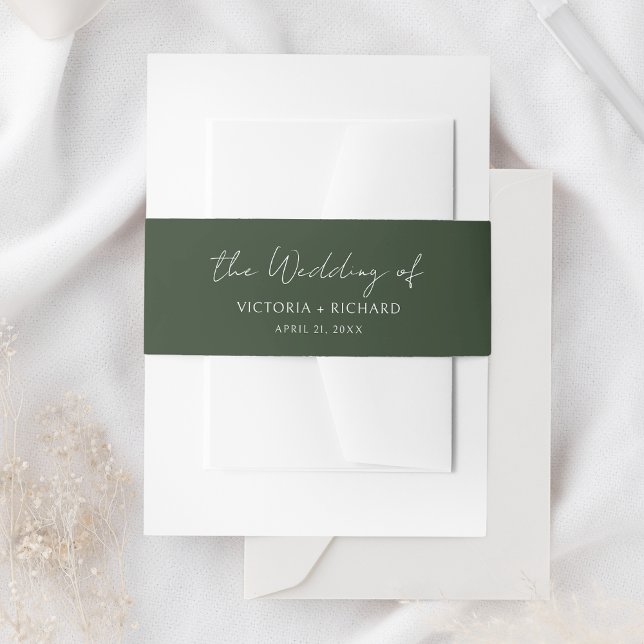 Emerald Green Wedding Invitation Belly Band (Creator Uploaded)