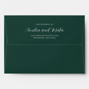 Emerald Green Wedding Invitation Return Address Envelope