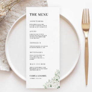 Emerald Green Wedding Menu Cards Template
