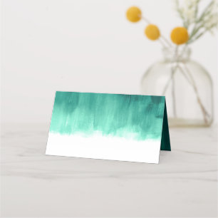 Emerald green wedding or event guest  place card