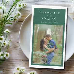 Emerald Green Wedding Personalised Photo Napkin