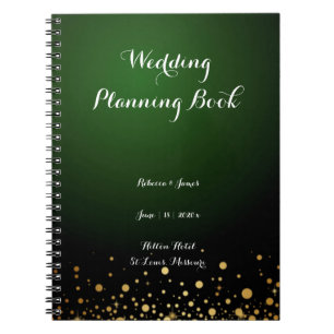 emerald green wedding planning guest book 