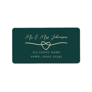 Emerald Green Wedding Return Address Label