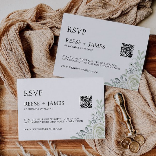 Emerald Green Wedding RSVP Card Template (Emerald Green Wedding RSVP Card Template)