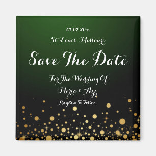 Emerald Green Wedding Save The Date Magnet 