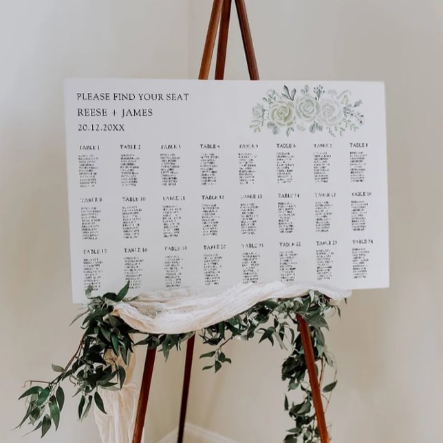 Emerald Green Wedding Seating Chart Template (Emerald Green Wedding Seating Chart Template)