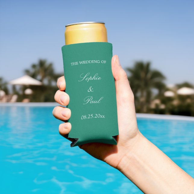 Emerald Green Wedding Seltzer Can Cooler (In Situ Pool)