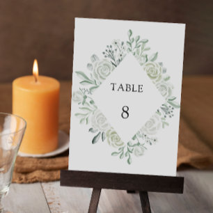 Emerald Green Wedding Table Cards Template