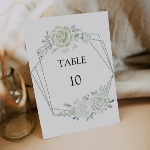 Emerald Green Wedding Table Cards Template
