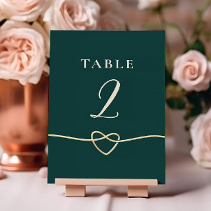Emerald Green Wedding Table Number