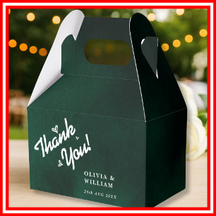 Emerald Green Wedding Thank You  Favour Box