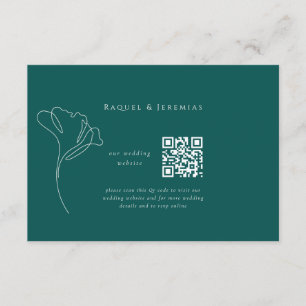 Emerald Green Wedding Website Enclosure Card